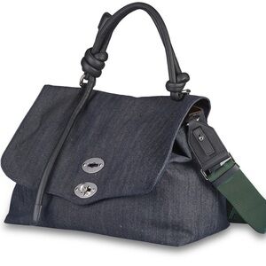 Zanellato Denim Bag - Dark Blue and Green